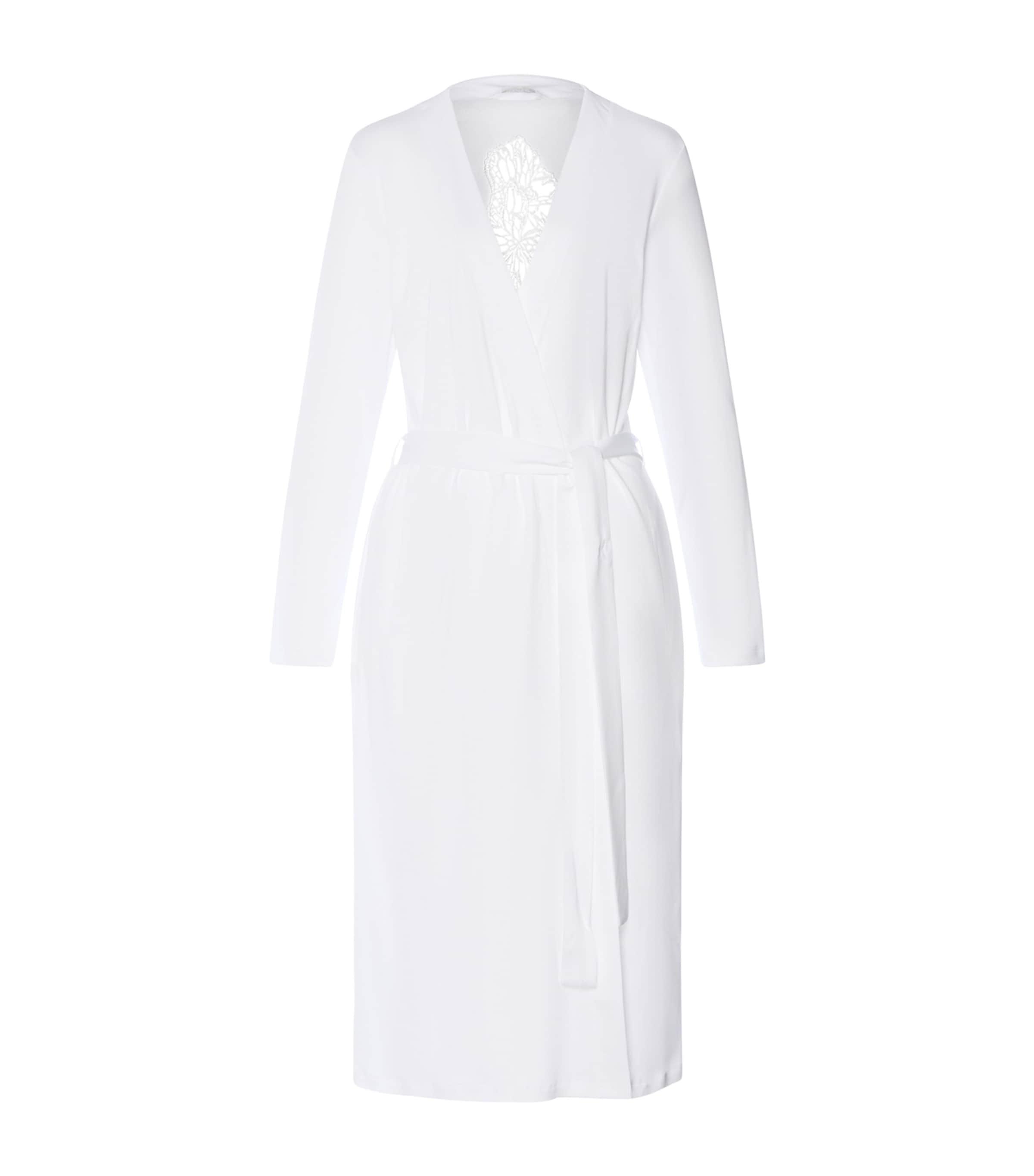 Hanro Cotton Lace-Insert Anne Robe by HANRO