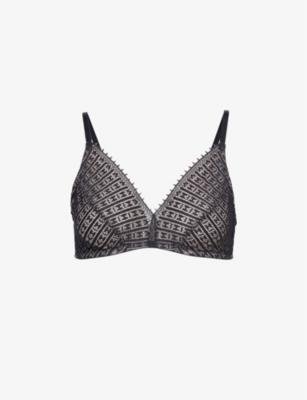 Hedy triangle-cup stretch-lace bra by HANRO