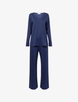 Long-Sleeves Straight-Leg Cotton-Jersey Pyjama Set by HANRO