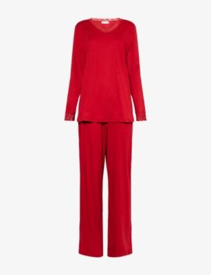 Moments Lace-Trimmed Cotton Pyjama Set by HANRO