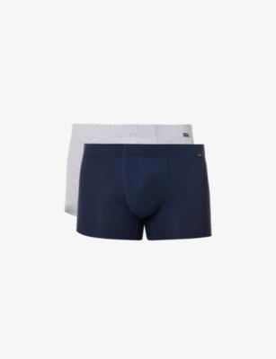 Pack of two logo-embellished stretch-cotton trunks by HANRO