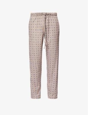Patterned drawstring-waist cotton-jersey trousers by HANRO