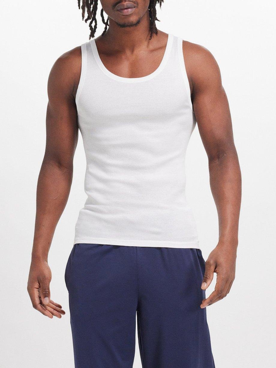 Ribbed cotton-jersey tank top by HANRO