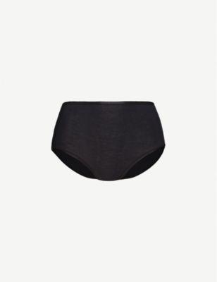 Seamless Maxi high-rise cotton-jersey briefs by HANRO