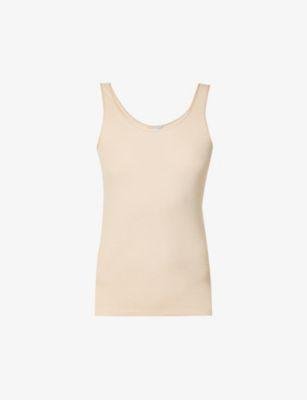 Seamless cotton-jersey vest top by HANRO
