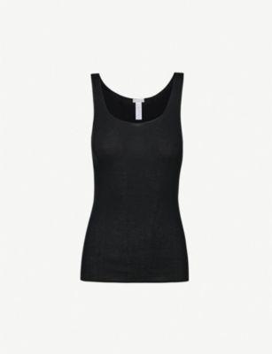Seamless cotton vest top by HANRO