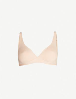 Sensation soft cup stretch-cotton bra by HANRO