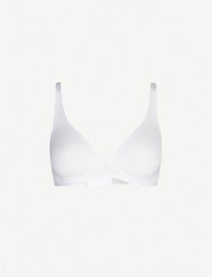 Sensation soft cup stretch-cotton bra by HANRO