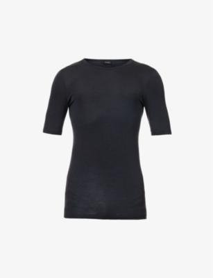Short-sleeve brushed wool and silk-blend T-shirt by HANRO