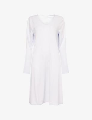 V-Neck Long-Sleeve Cotton Blend Nightdress by HANRO