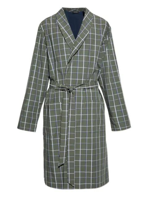 checked belted robe by HANRO