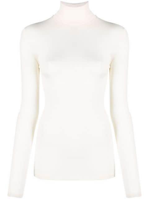 fine-knit polo-neck jumper by HANRO