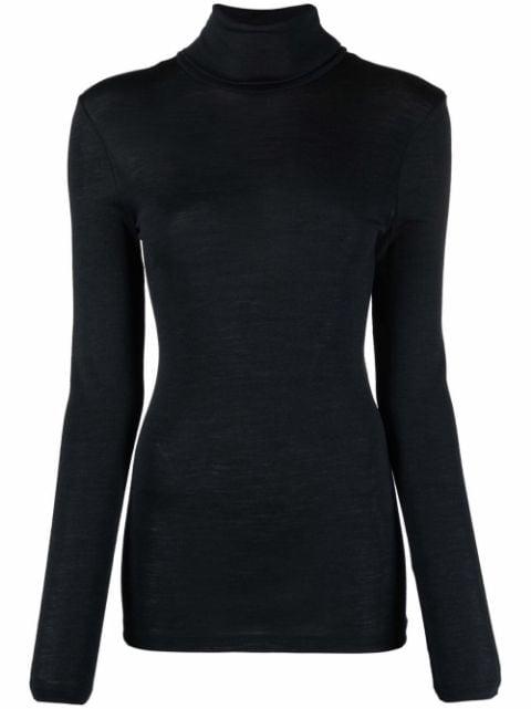 fine-knit polo-neck jumper by HANRO