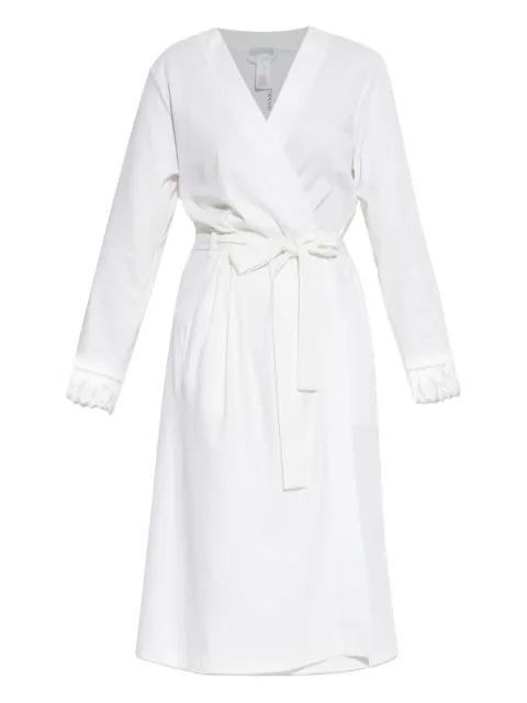 lace-trimmed wrap midi dress by HANRO