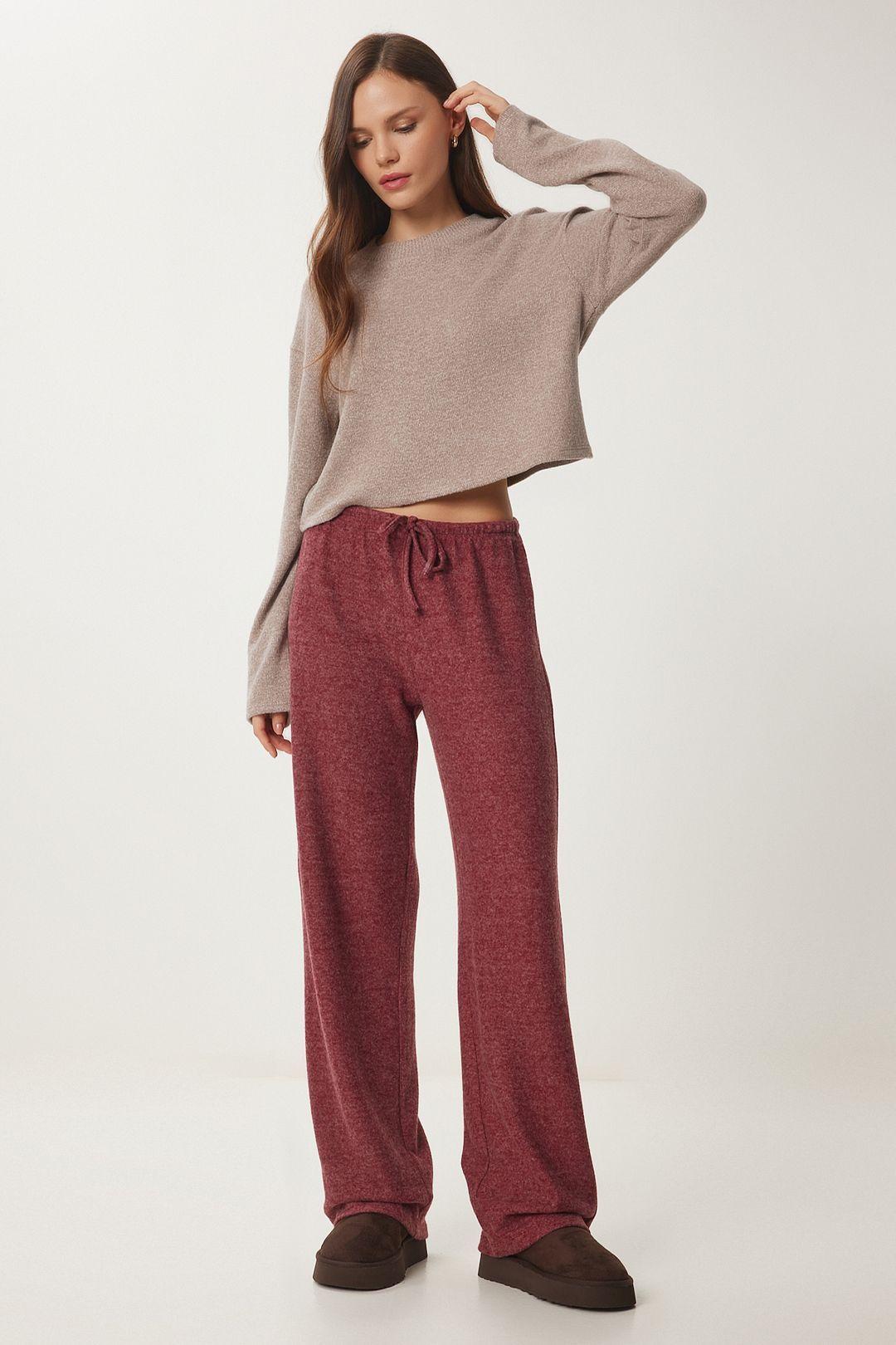 Wide Leg Jogger Pants with Drawstring Closure by HAPPINESS ISTANBUL