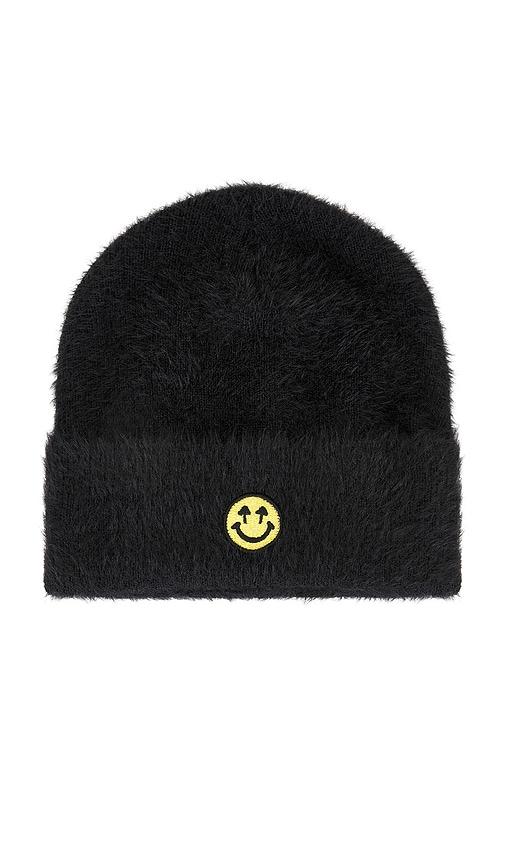Happy Caps Furry Beanie in Black by HAPPY CAPS