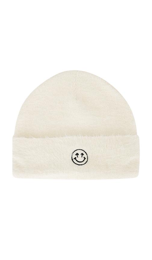 Happy Caps Furry Beanie in White by HAPPY CAPS