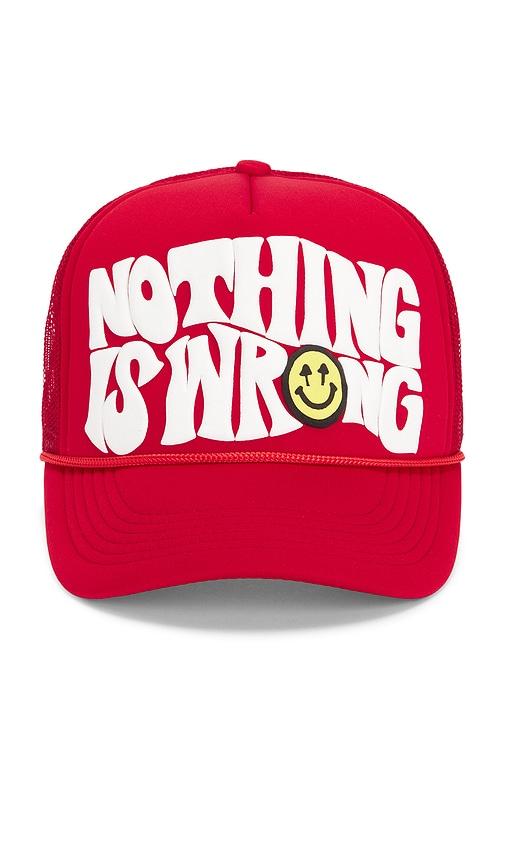 Happy Caps Nothing Is Wrong Trucker Hat in Red by HAPPY CAPS