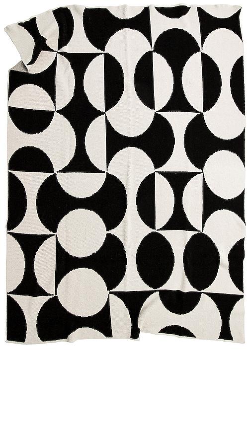 Happy Habitat Puzzle Throw in Black,White by HAPPY HABITAT