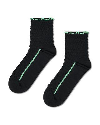 Structure Slinky Quarter Crew Socks by HAPPY SOCKS