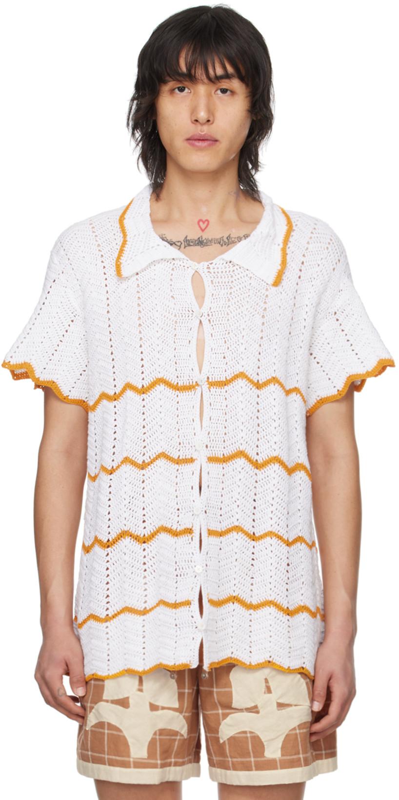White Chevron Shirt by HARAGO