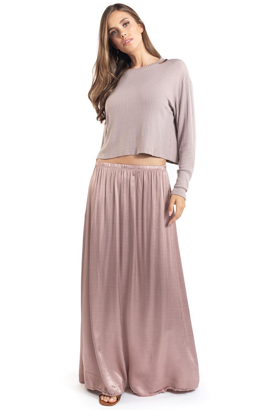 Hard Tail Forever Boho High Waist Satin Maxi Skirt by HARD TAIL FOREVER