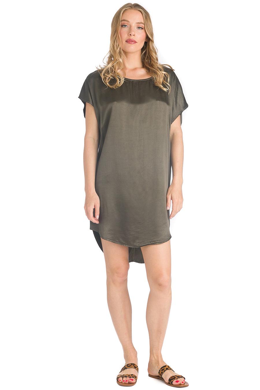 Hard Tail Forever Satin Short Sleeve Slip Tunic by HARD TAIL FOREVER