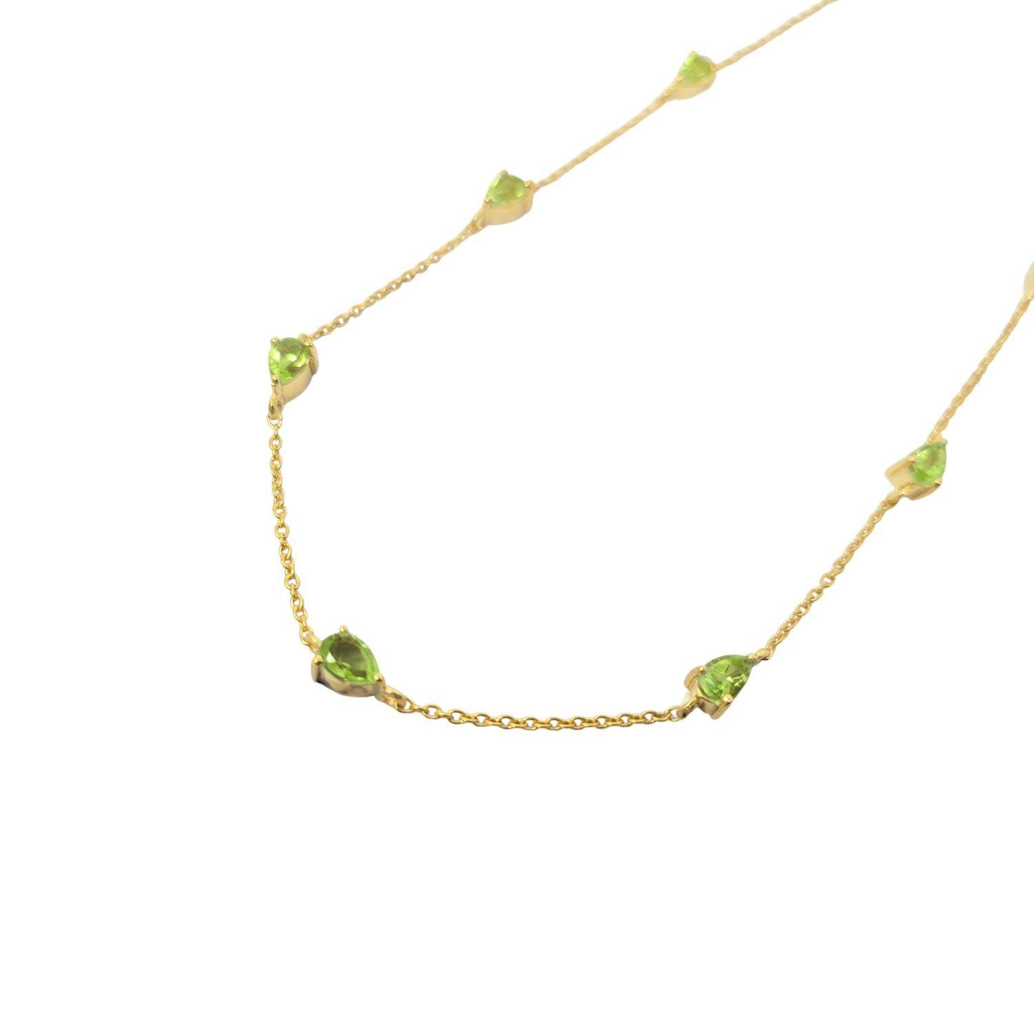 Peridot August Birthstone Minimalist Gold Vermeil Plated Necklace by HARFI