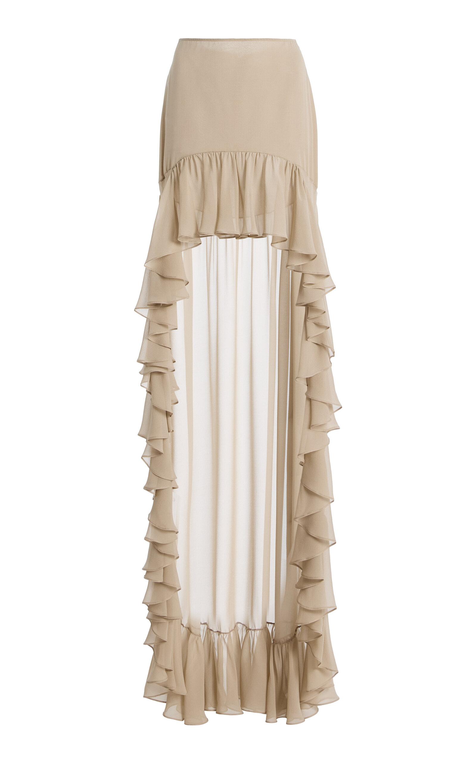 Harithand Dominica Silk Georgette High-Low Maxi Skirt - Moda Operandi by HARITHAND