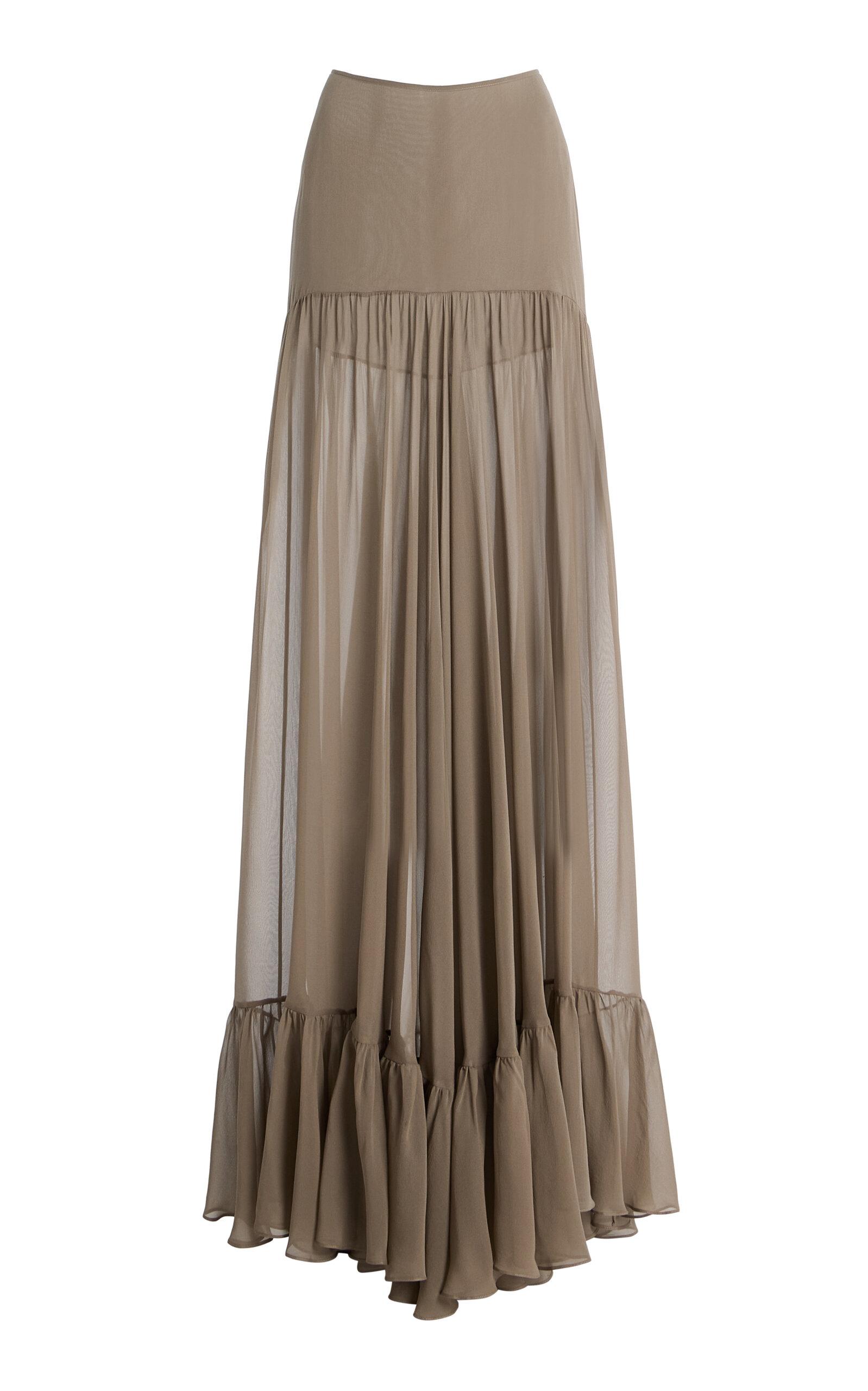 Harithand Regina Silk Georgette Fluid Maxi Skirt - Moda Operandi by HARITHAND