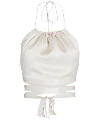 The Wrapped Up Silk Halter Top by HARMUR