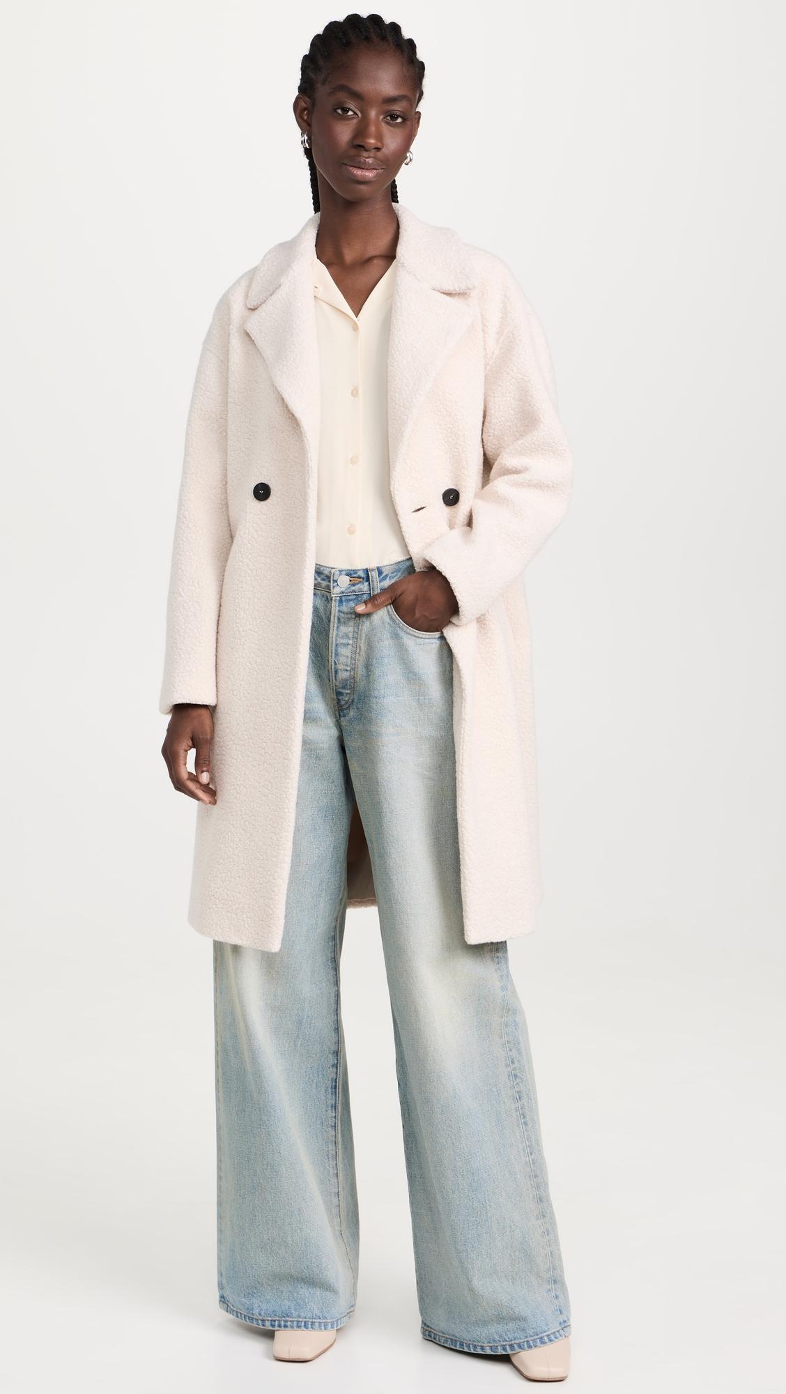 Dropped Shoulder Bouclé Coat by HARRIS WHARF LONDON