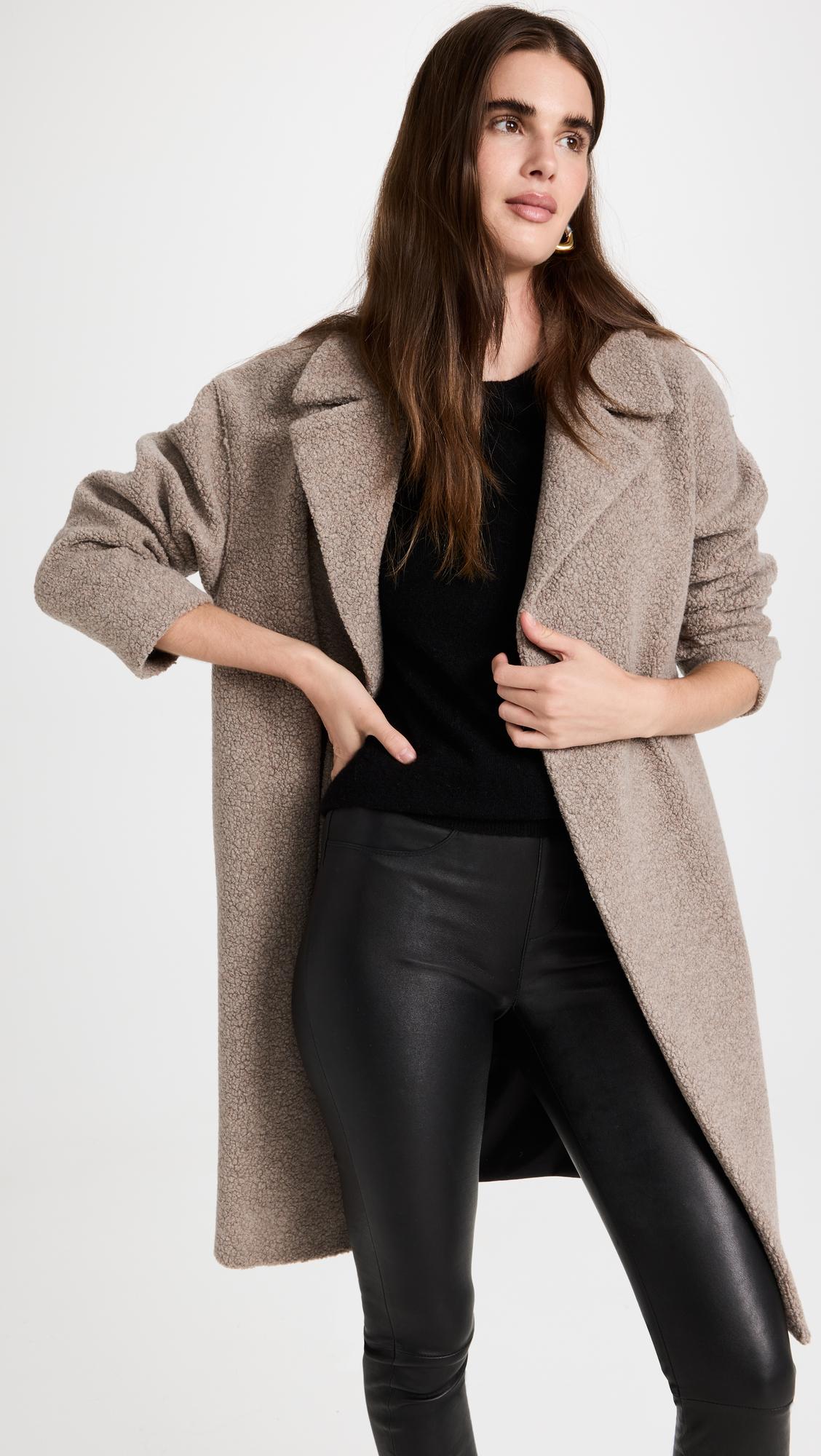 Dropped Shoulder Boucle Coat by HARRIS WHARF LONDON