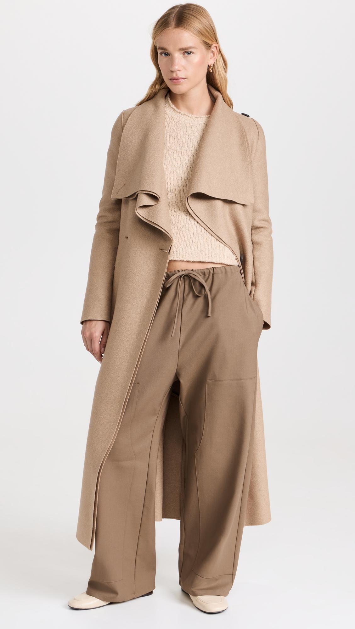 Long Volcano Coat Pressed Wool by HARRIS WHARF LONDON