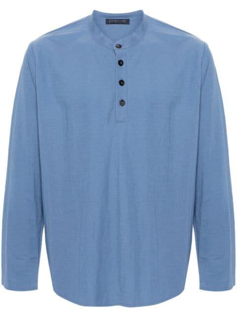 band-collar polo shirt by HARRIS WHARF LONDON