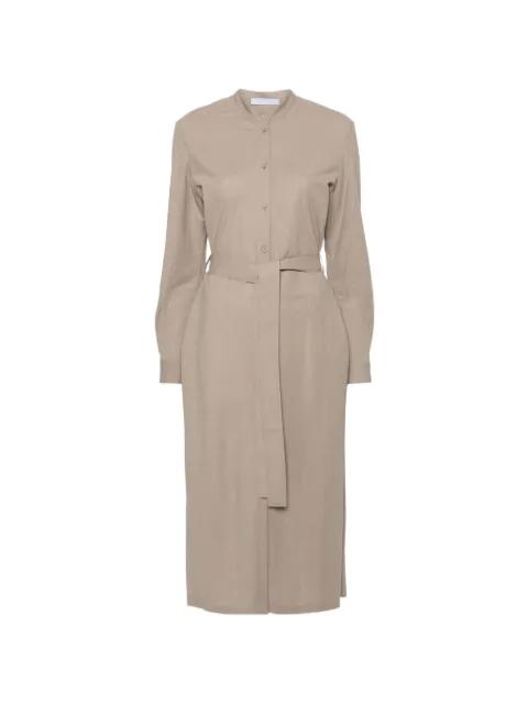 belted button-front dress by HARRIS WHARF LONDON