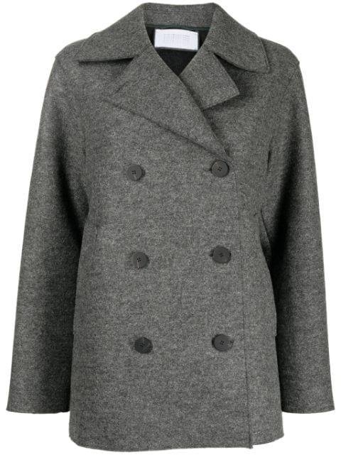 felted double-breasted peacoat by HARRIS WHARF LONDON