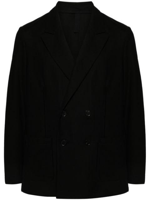 honeycomb-knit double-breasted blazer by HARRIS WHARF LONDON