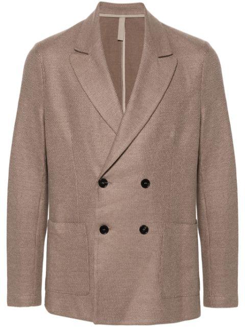 honeycomb-knit double-breasted blazer by HARRIS WHARF LONDON