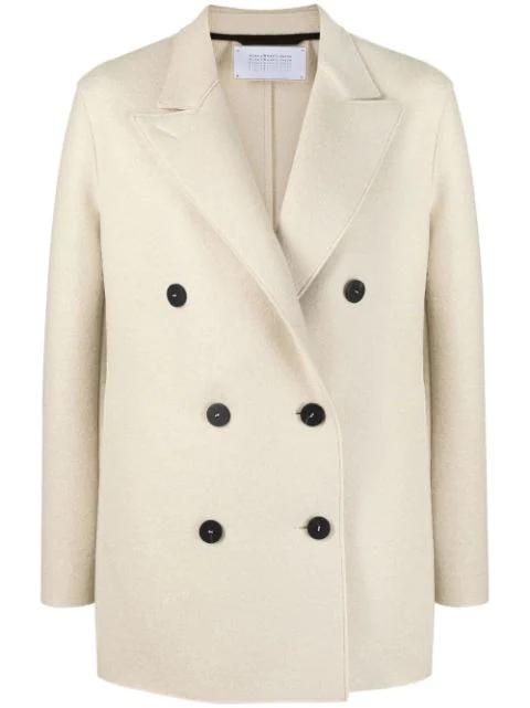 peak lapels double-breasted blazer by HARRIS WHARF LONDON