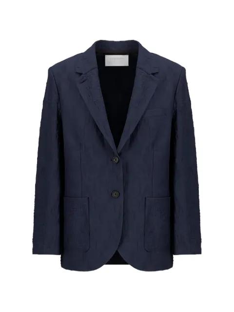 single-breasted textured cotton blazer by HARRIS WHARF LONDON