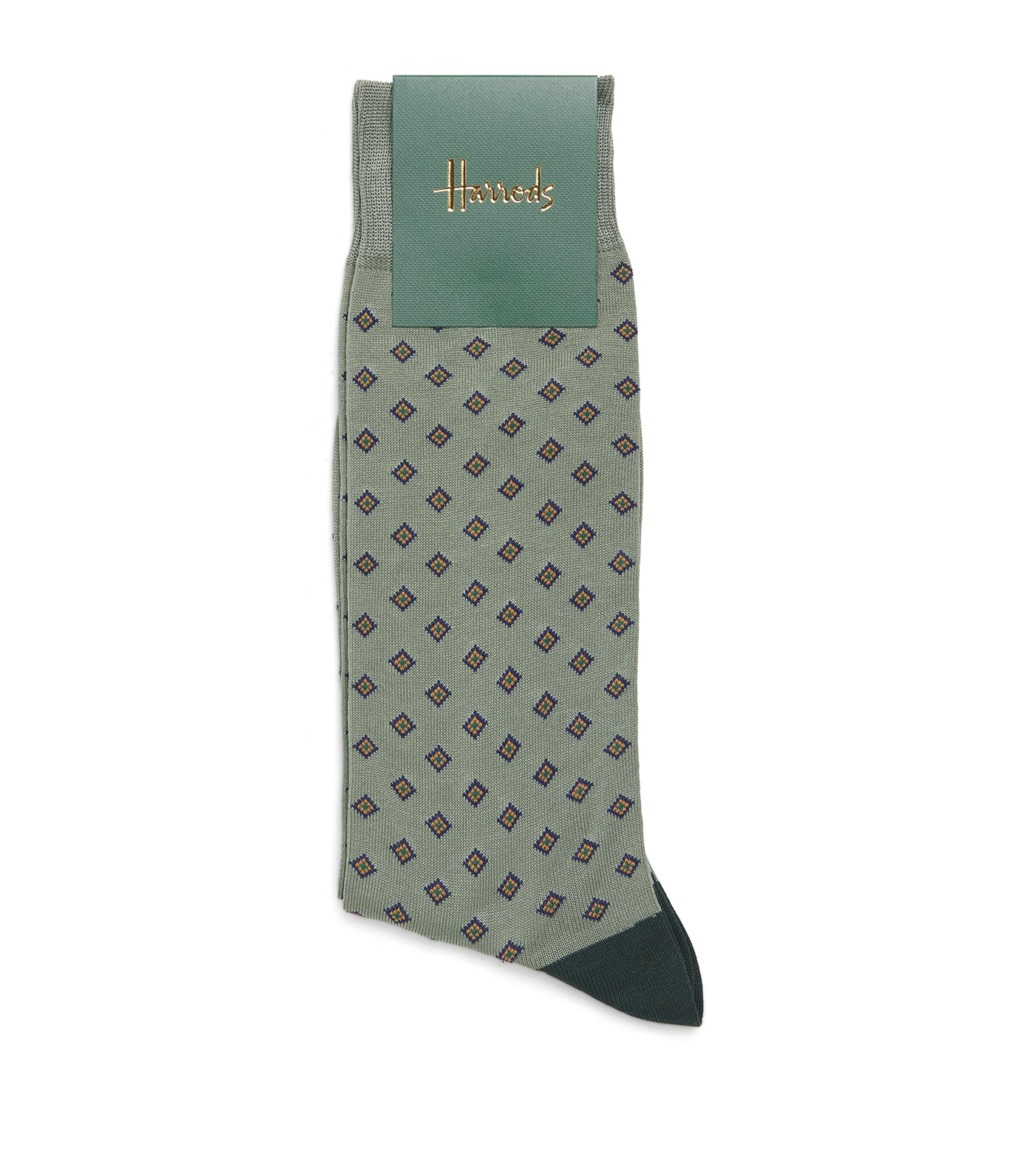 Harrods Cotton-Blend Diamond Socks by HARRODS
