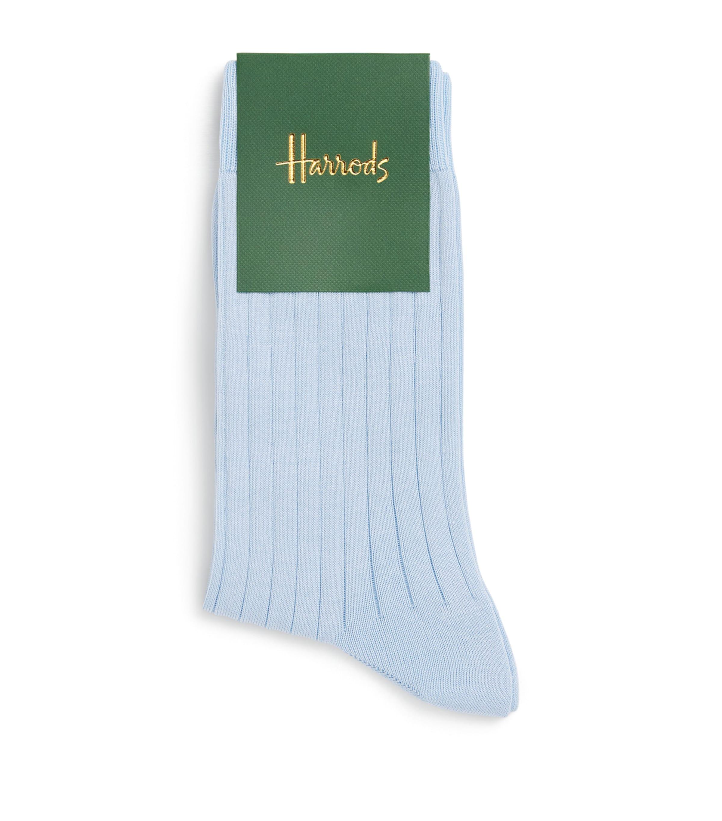 Harrods Cotton-Blend Ribbed Socks by HARRODS