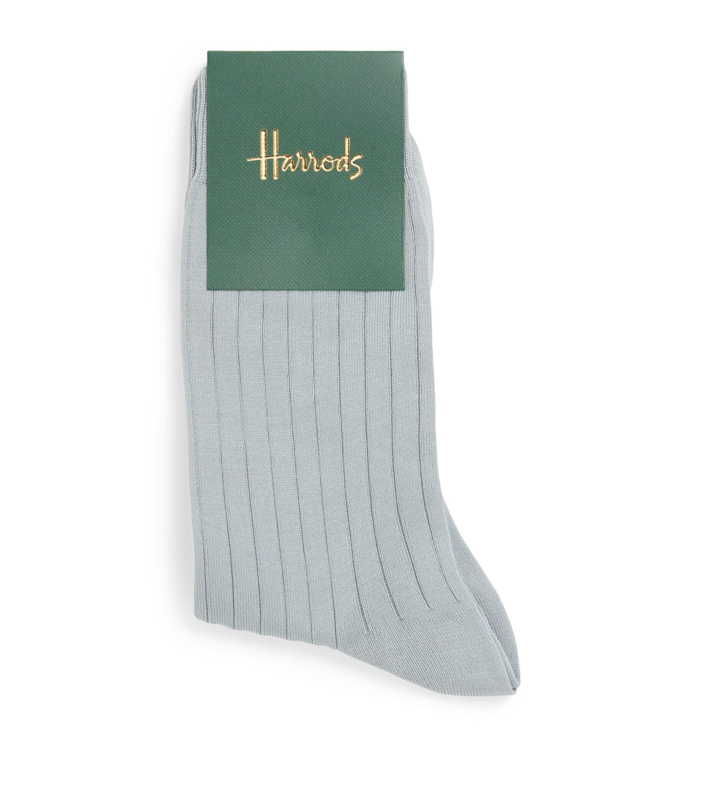 Harrods Cotton-Blend Ribbed Socks by HARRODS