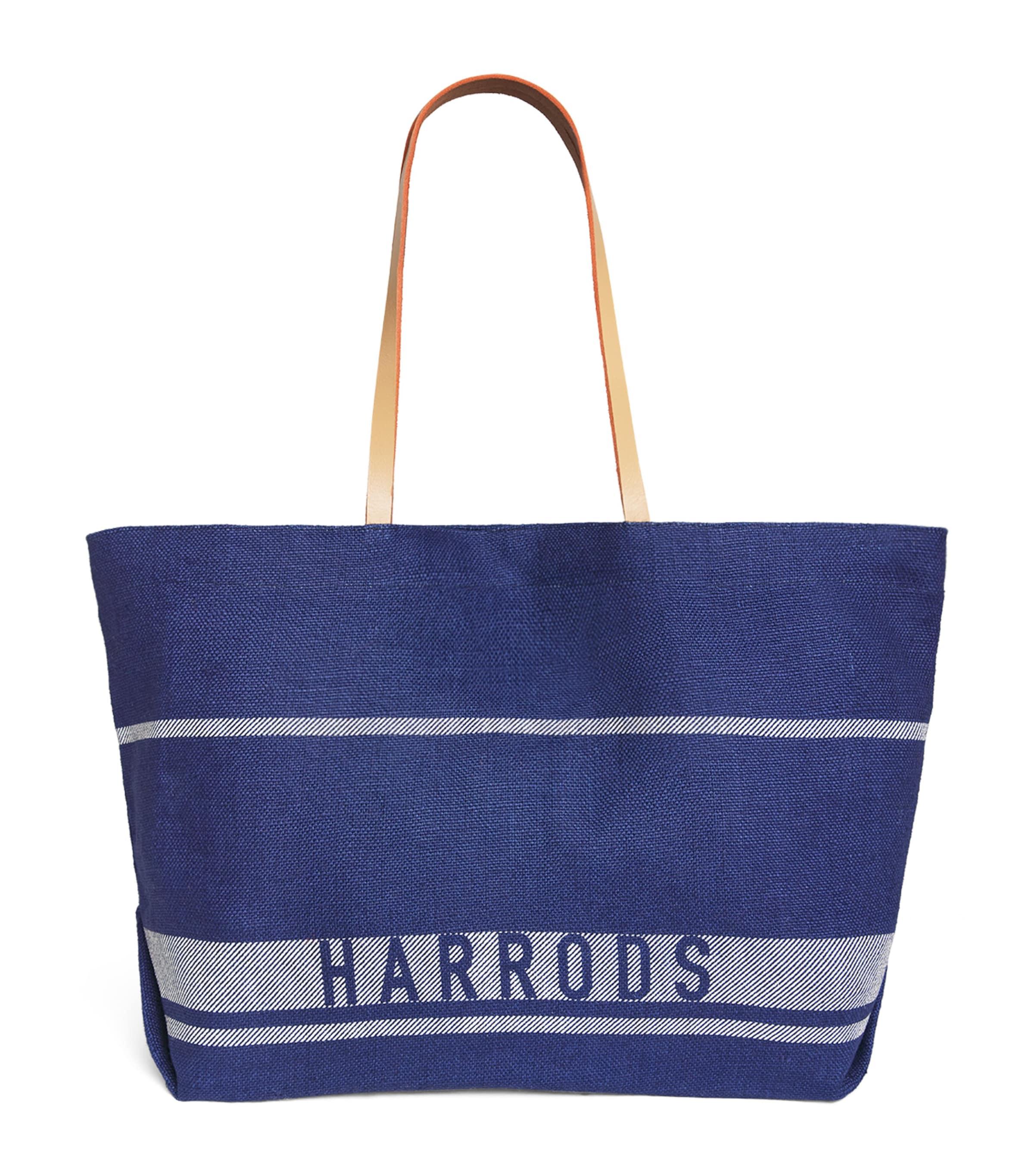 Harrods Jute Stripe Shopper Bag by HARRODS