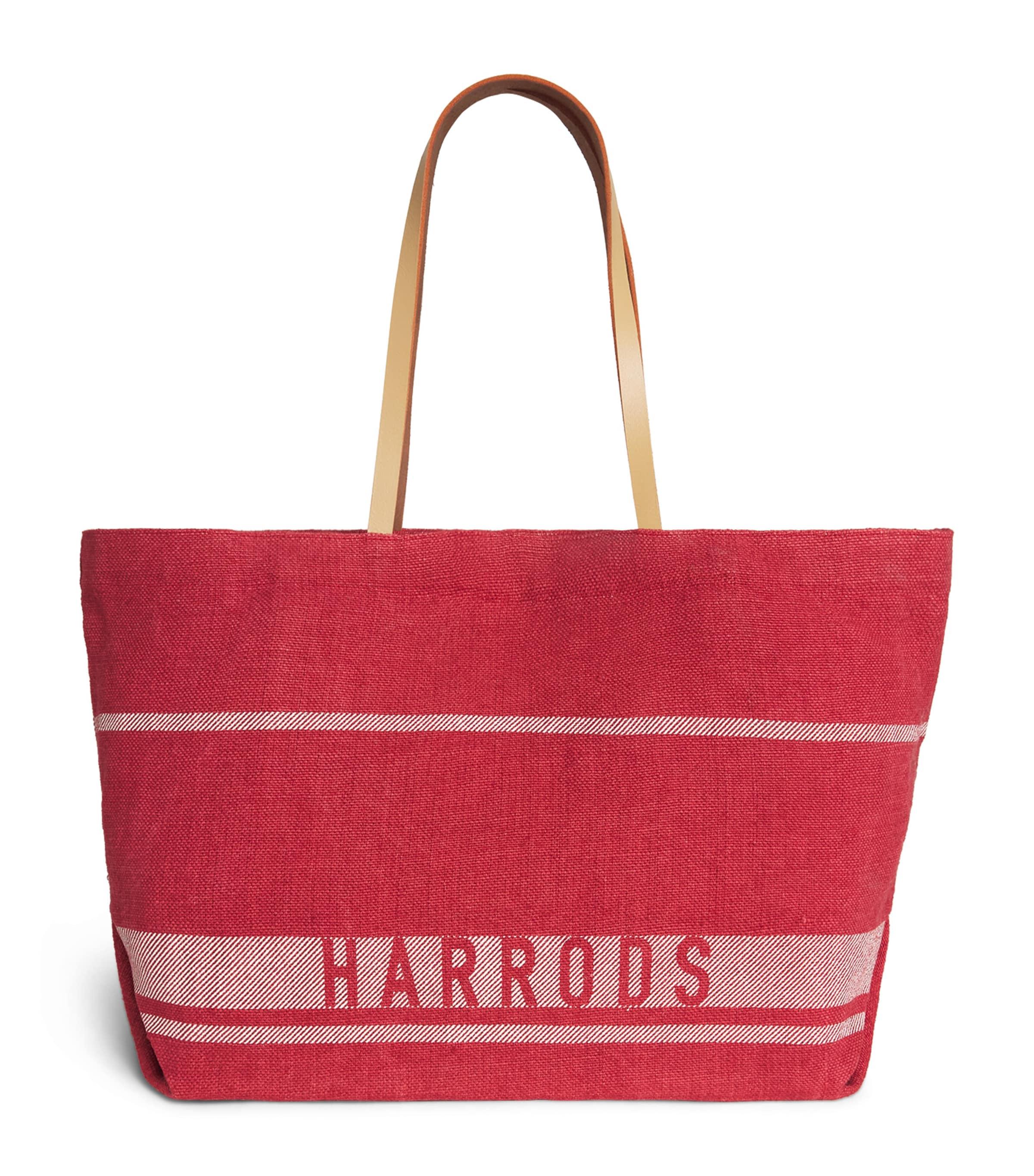 Harrods Jute Stripe Shopper Bag by HARRODS