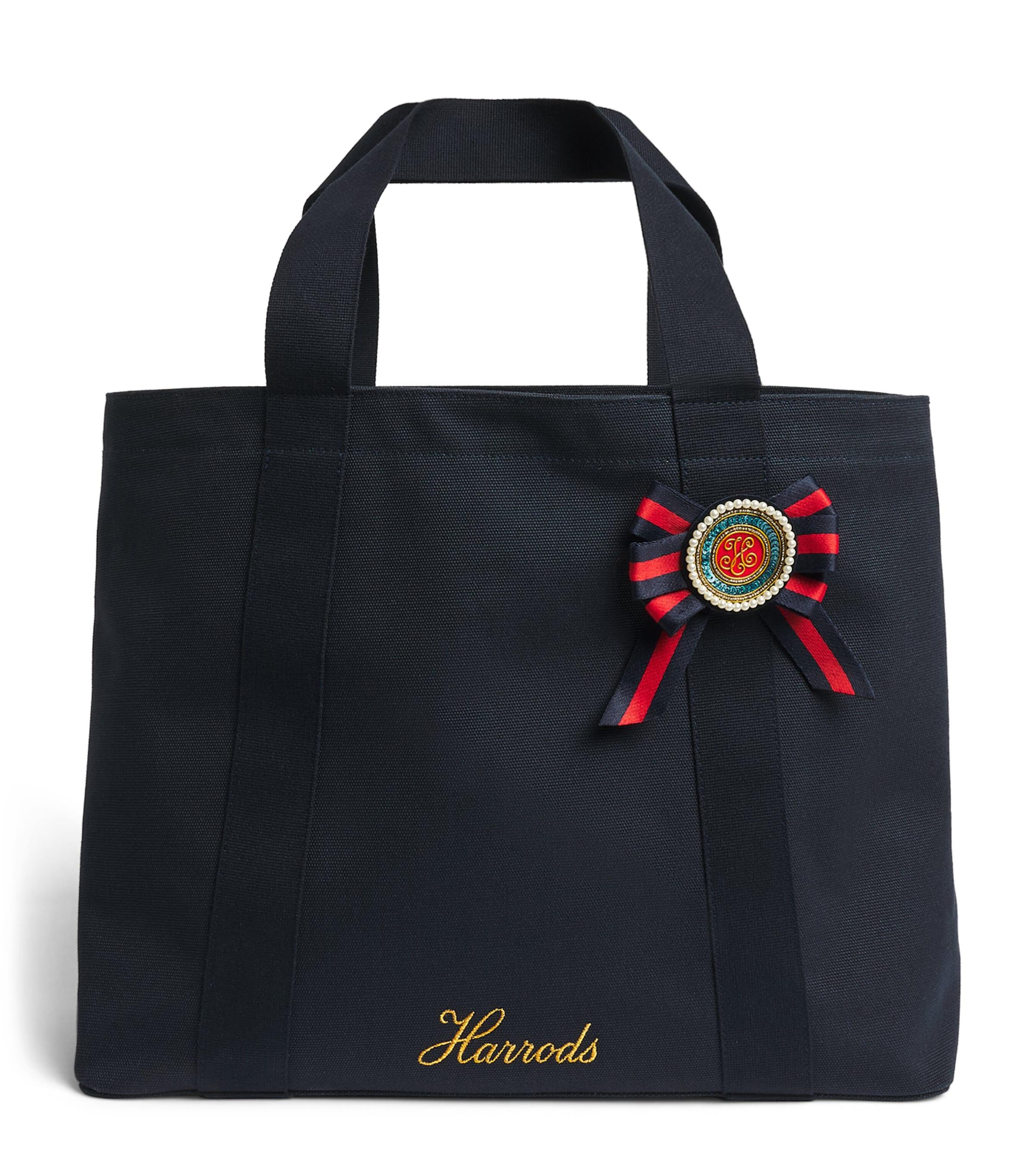 Harrods Medium Cotton Canvas British Rosette Tote Bag by HARRODS