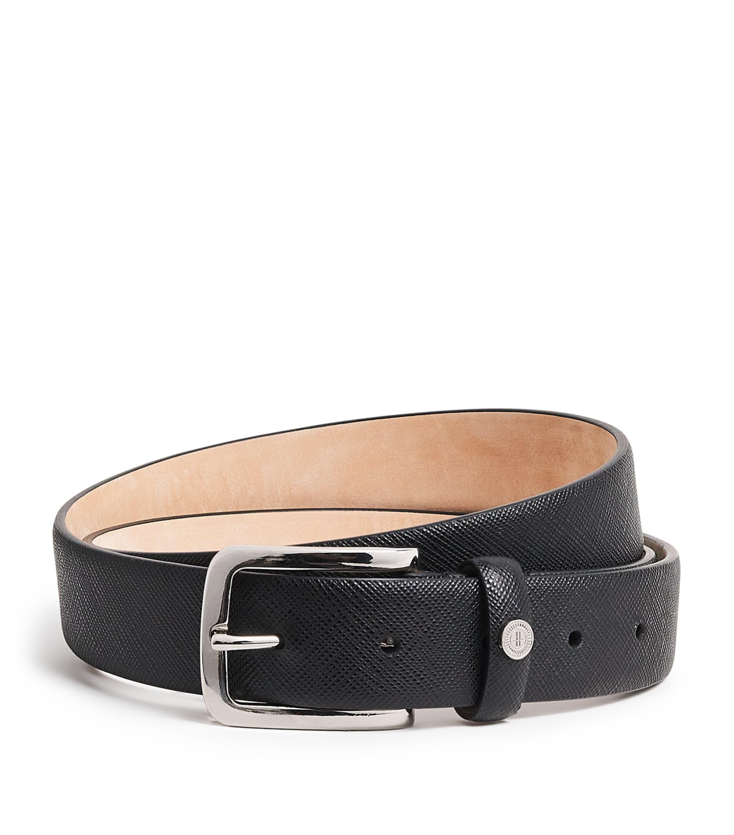 Harrods Saffiano Leather Logo Belt by HARRODS