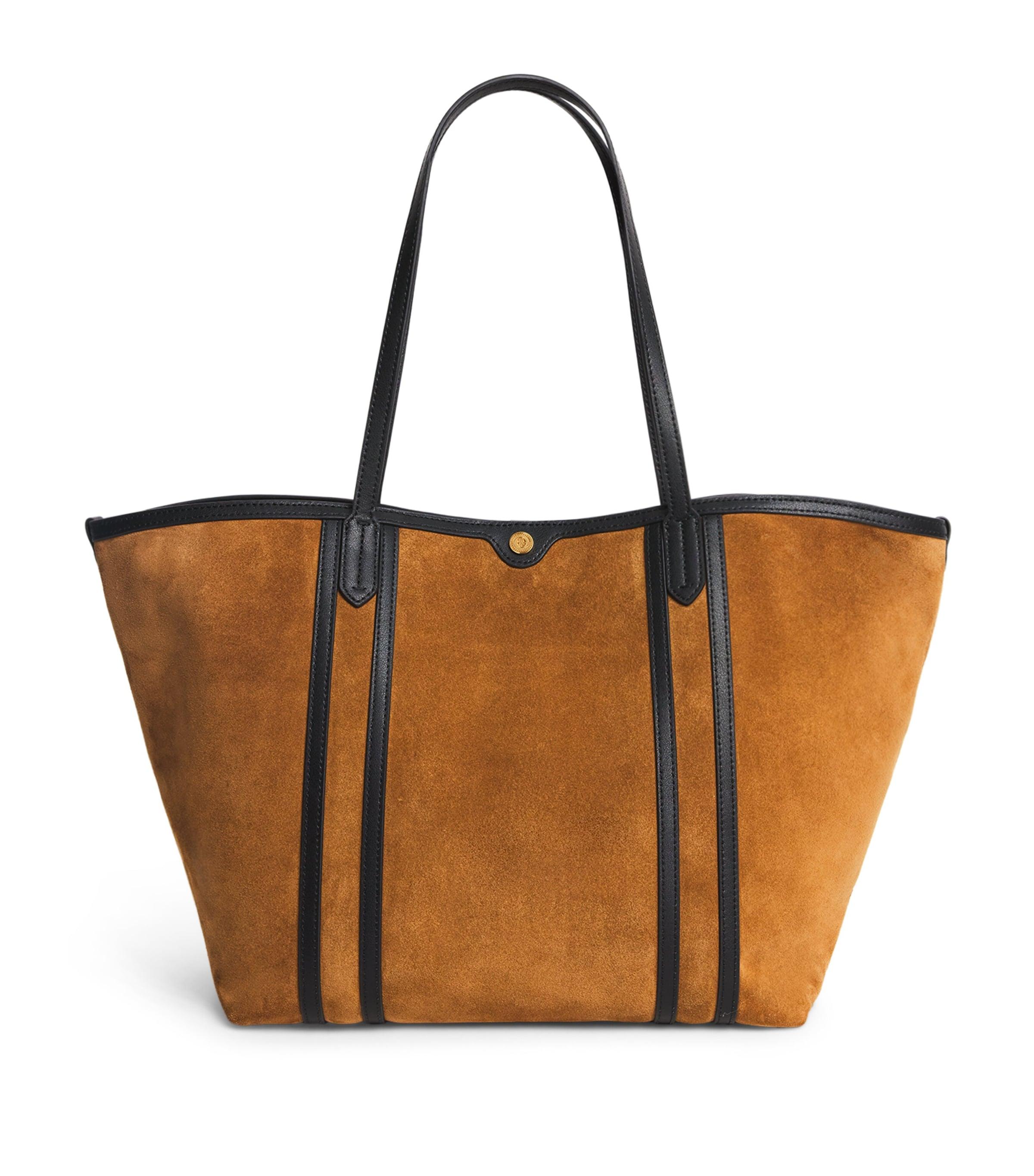 Harrods Suede Leather-Trim Tote Bag by HARRODS