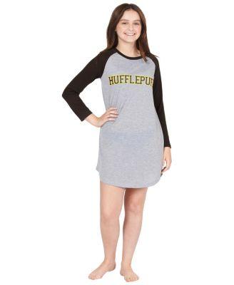 Big Girls Nightgown Varsity Raglan Long Sleeve Hogwarts Pajama Gryffindor Slytherin Ravenclaw Hufflepuff by HARRY POTTER